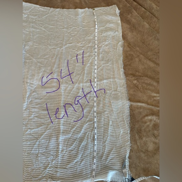 Ermenegildo Zegna White Striped Scarf NWT 54 x 27 - Picture 5 of 5